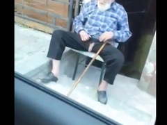 Old Arabic Grandpa Playing with his cock